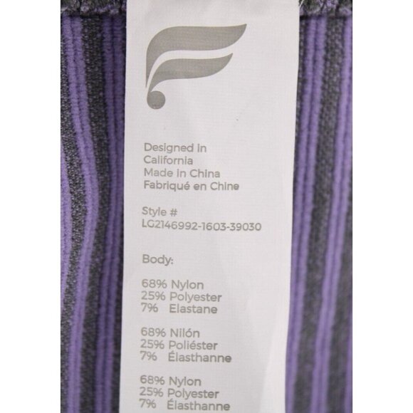 Fabletics High-Waisted Seamless Rib Leggings Iron Gray Lazy Iris Purple Sz S NEW - Picture 10 of 13